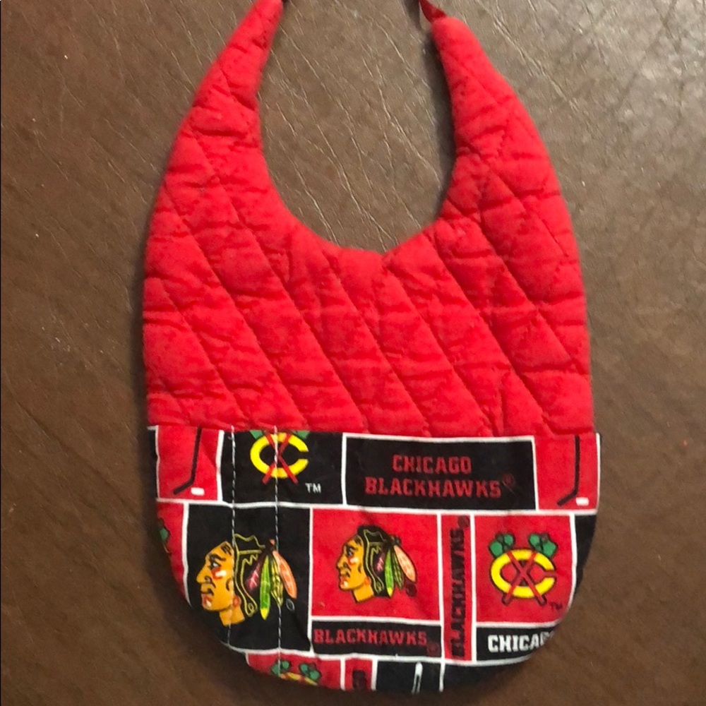 Blackhawks baby bib